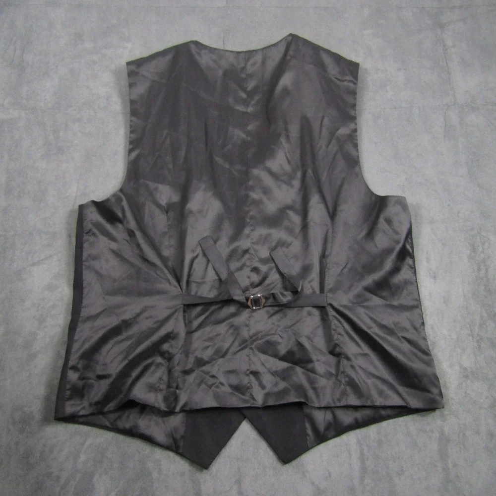 Rossi Man Tuxedo Vest Mens 50L Black Shawl Lapel Formal Waistcoat Remo RM1757